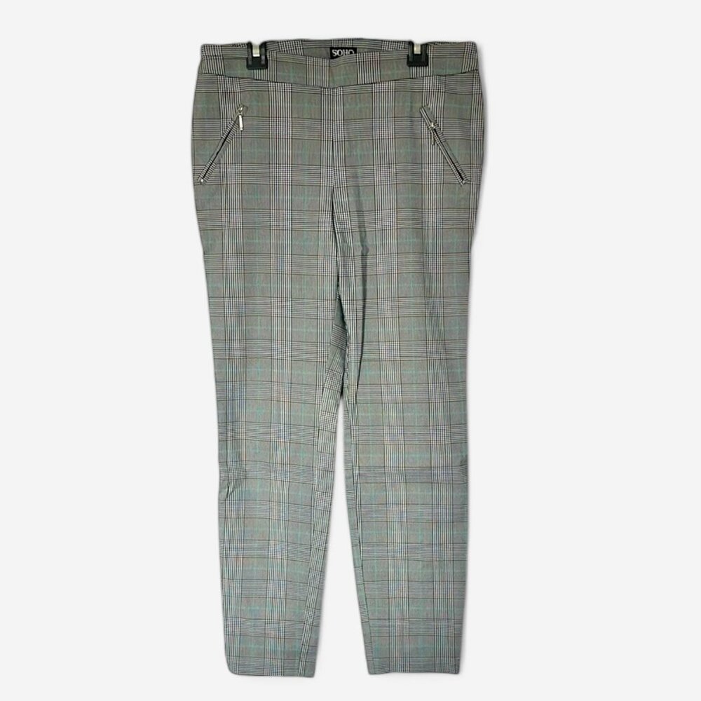 Soho Apparel Glen Plaid Pull On Pants Size S